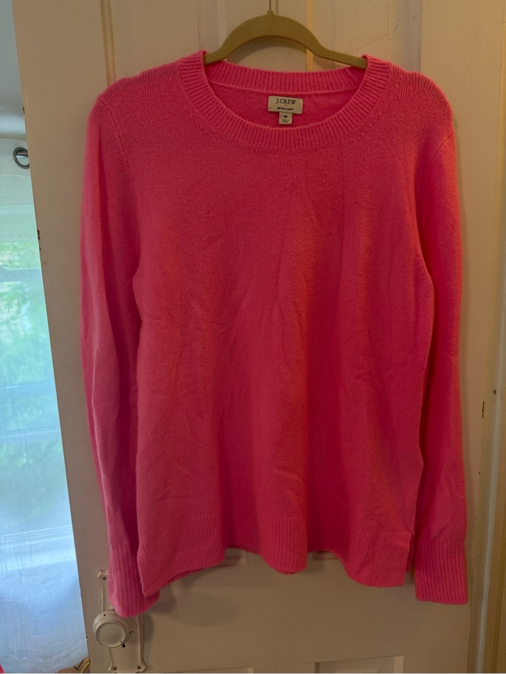 J. Crew Bright Pink Crewneck Sweater